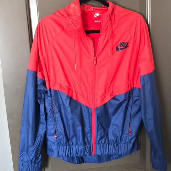 nike jacket blue and red